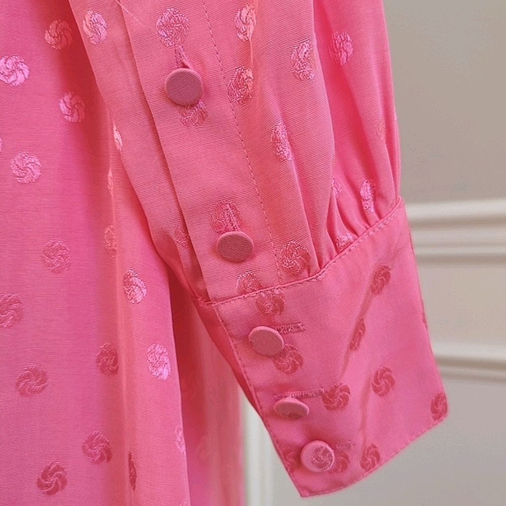 🆕️ J. Crew Pink Shift Dress Jacquard Floral Dot - Picture 7 of 13
